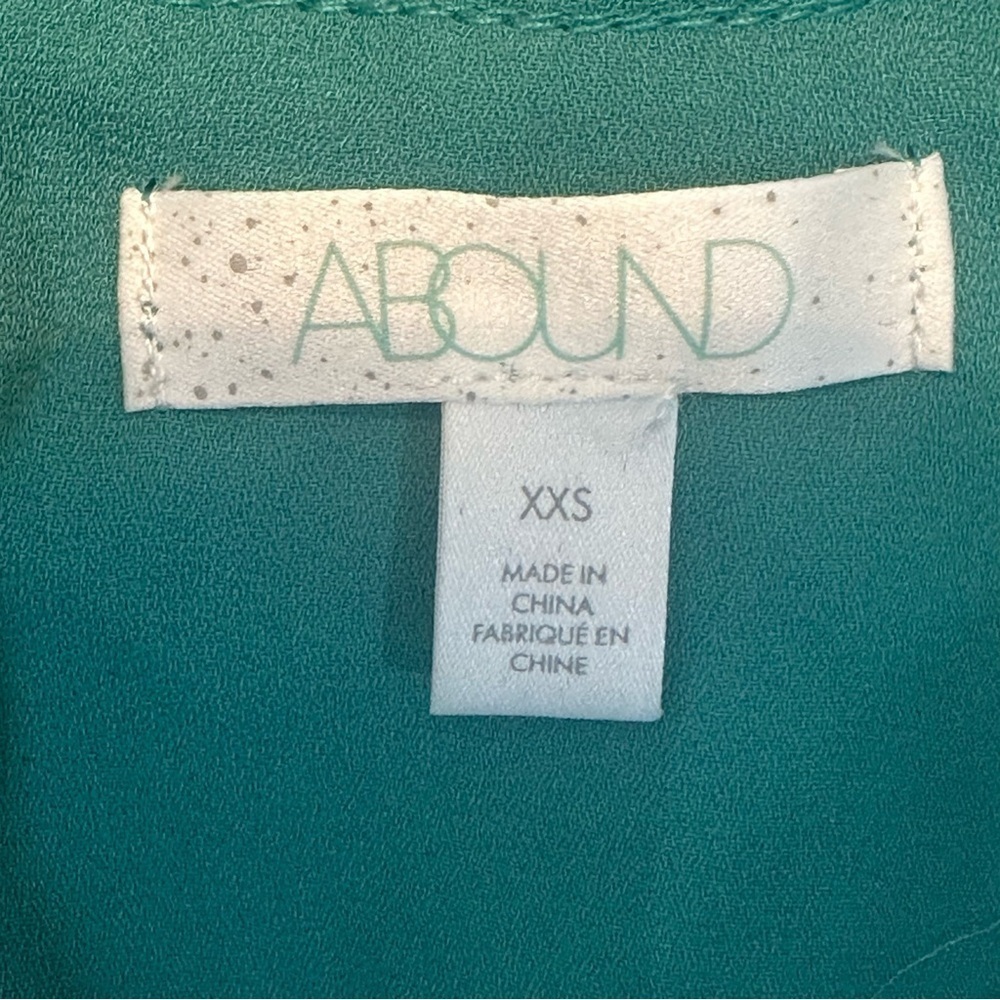 Abound Floral Ruffle Midi Dress Green White V neck Girly Flirt Spring Summer - Picture 6 of 8